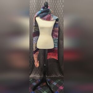 Extra Long 108" Heavy Double Knit Colorful Hand Knit Scarf